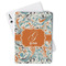 Orange & Blue Leafy Swirls Playing Cards - Front View
