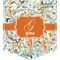 Orange & Blue Leafy Swirls Iron On Faux Pocket (Personalized)