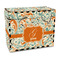 Orange & Blue Leafy Swirls Recipe Box - Full Color - Front/Main