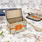 Orange & Blue Leafy Swirls Recipe Box - Full Color - In Context