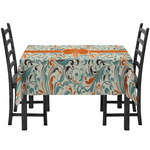 Orange & Blue Leafy Swirls Tablecloth (Personalized)