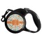 Orange & Blue Leafy Swirls Retractable Dog Leash - Large (Personalized)