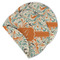 Orange & Blue Leafy Swirls Round Linen Placemats - MAIN (Double-Sided)