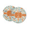 Orange & Blue Leafy Swirls Sandstone Car Coasters - PARENT MAIN (Set of 2)