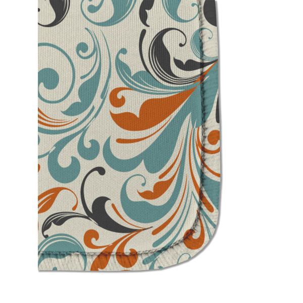Orange & Blue Leafy Swirls Sanitizer Holder Keychain - Detail