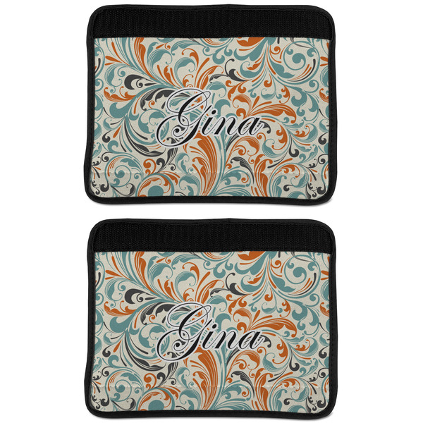 Orange & Blue Leafy Swirls Seat Belt Cover (APPROVAL Update)