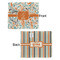 Orange & Blue Leafy Swirls Security Blanket - Front & Back View