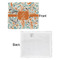Orange & Blue Leafy Swirls Security Blanket - Front & White Back View