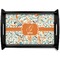Orange & Blue Leafy Swirls Wooden Tray (Personalized)