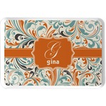 Orange & Blue Leafy Swirls Serving Tray (Personalized)