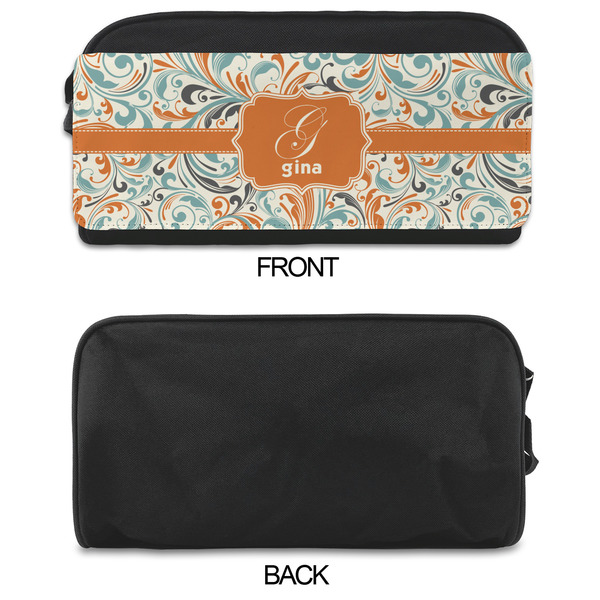 Orange & Blue Leafy Swirls Shoe Bags - APPROVAL
