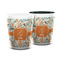 Orange & Blue Leafy Swirls Ceramic Shot Glass - 1.5 oz (Personalized)
