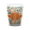 Orange & Blue Leafy Swirls Ceramic Shot Glass - 1.5 oz - White - Set of 4 (Personalized)