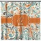 Orange & Blue Leafy Swirls Shower Curtain (Personalized) (Non-Approval)