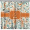 Orange & Blue Leafy Swirls Shower Curtain (Personalized)