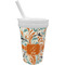 Orange & Blue Leafy Swirls Sippy Cup with Straw (Personalized)