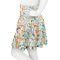 Orange & Blue Leafy Swirls Skater Skirt - Side