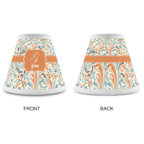 Orange & Blue Leafy Swirls Small Chandelier Lamp - Approval