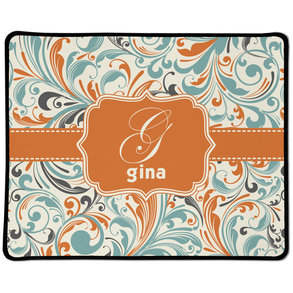 Orange & Blue Leafy Swirls Small Gaming Mats - APPROVAL