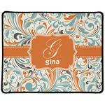 Orange & Blue Leafy Swirls Large Gaming Mouse Pad - 12.5" x 10" (Personalized)