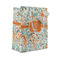 Orange & Blue Leafy Swirls Small Gift Bag - Front/Main