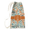 Orange & Blue Leafy Swirls Small Laundry Bag - Front View