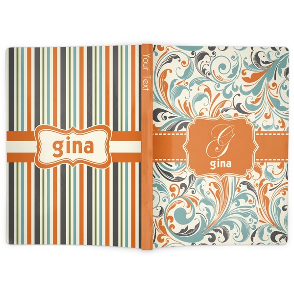 Orange & Blue Leafy Swirls Soft Cover Journal - Apvl