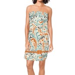 Orange & Blue Leafy Swirls Spa / Bath Wrap (Personalized)