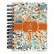 Orange & Blue Leafy Swirls Spiral Notebook - 5x7 w/ Name and Initial