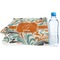 Orange & Blue Leafy Swirls Sports Towel Folded with Water Bottle