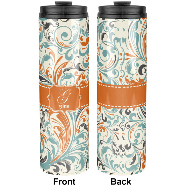 Orange & Blue Leafy Swirls Stainless Steel Tumbler 20 Oz - Approval