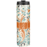 Orange & Blue Leafy Swirls Stainless Steel Skinny Tumbler - 20 oz (Personalized)