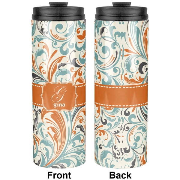 Orange & Blue Leafy Swirls Stainless Steel Tumbler - Apvl