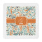 Orange & Blue Leafy Swirls Standard Decorative Napkin - Front View