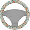 Orange & Blue Leafy Swirls Steering Wheel Cover