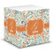 Orange & Blue Leafy Swirls Sticky Note Cube (Personalized)