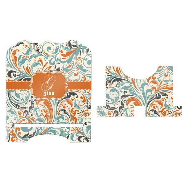 Orange & Blue Leafy Swirls Stylized Tablet Stand - Apvl