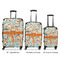 Orange & Blue Leafy Swirls Suitcase Set 1 - APPROVAL