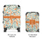 Orange & Blue Leafy Swirls Suitcase Set 4 - APPROVAL