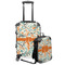 Orange & Blue Leafy Swirls Suitcase Set 4 - MAIN