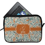 Orange & Blue Leafy Swirls Tablet Case / Sleeve - Small (Personalized)