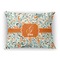 Orange & Blue Leafy Swirls Throw Pillow (Rectangular - 12x16)