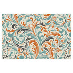 Orange & Blue Leafy Swirls Tissue Paper Sheets - X-Large - Heavyweight