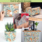 Orange & Blue Leafy Swirls Tissue Paper - In Use Collage
