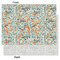 Orange & Blue Leafy Swirls Tissue Paper - Lightweight - Large - Front & Back