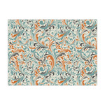 Orange & Blue Leafy Swirls Large Tissue Papers Sheets - Lightweight