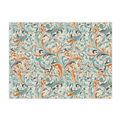 Orange & Blue Leafy Swirls Tissue Paper Sheets