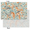 Orange & Blue Leafy Swirls Tissue Paper - Lightweight - Small - Front & Back