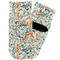 Orange & Blue Leafy Swirls Toddler Ankle Socks - Single Pair - Front and Back