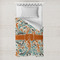 Orange & Blue Leafy Swirls Toddler Duvet Cover w/ Name and Initial